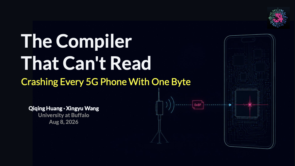 Official DEF CON presentation showing the one-byte 5G baseband finding